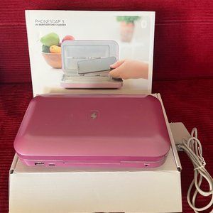 Pink Phone Soap 3 UV Sanitizer and charger